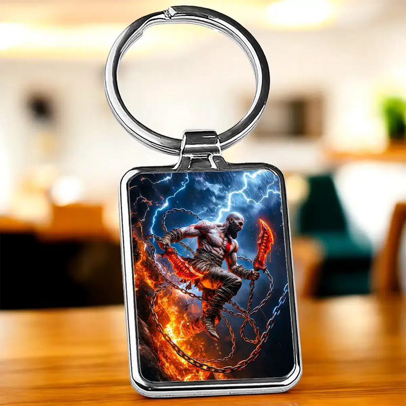 Porte-clé God of War illustré à la main en Anjou
