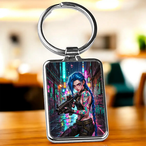 Porte-clé Jinx illustré à la main en Anjou