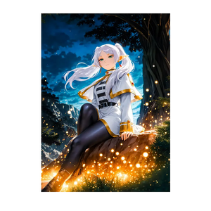 Poster Frieren Sousou no Frieren illustré à la main en Anjou