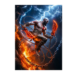 Poster God of War illustré à la main en Anjou