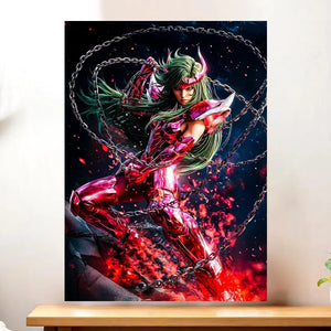 Affiche Shun d'Andromède Saint Seiya illustrée à la main en Anjou