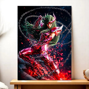 Tableau Shun d'Andromède Saint Seiya illustré à la main en Anjou