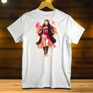 T-Shirt Nezuko Demon Slayer illustré à la main en Anjou