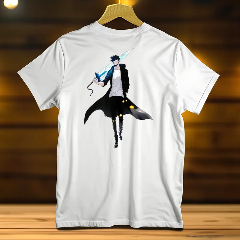 T-shirt Sung Jin-Woo Solo Leveling illustré à la main en Anjou