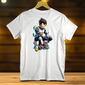 T-Shirt Vegeta Dragon Ball Z illustré à la main en Anjou