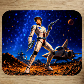 Tapis de souris Capitaine Flam illustré à la main en Anjou