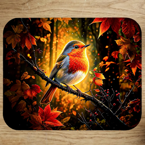 Tapis de Souris Rouge-Gorge illustré à la main en Anjou
