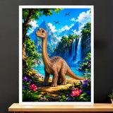 Cadre Blanc Dinosaure illustré à la main en Anjou