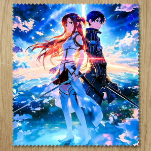Chiffonnette Asuna et Kirito Sword Art Online illustrée à la main en Anjou