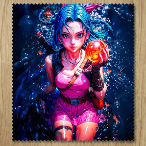 Chiffonnette Bulma Dragon Ball illustrée à la main en Anjou