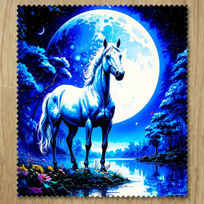 Chiffonnette Cheval Blanc illustrée à la main en Anjou