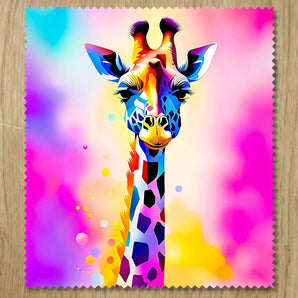 Chiffonnette Girafe Pop Art illustrée à la main en Anjou
