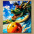 Chiffonnette Goku Shenron Dragon Ball illustrée à la main en Anjou