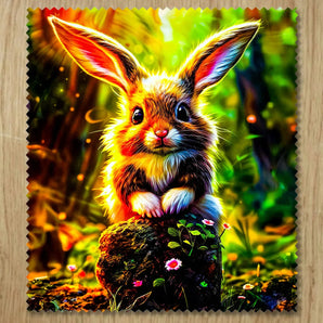 Chiffonnette Lapin Forêt illustrée à la main en Anjou