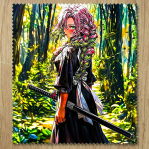 Chiffonnette Mitsuri Kanroji Demon Slayer illustrée à la main en Anjou