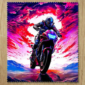 Chiffonnette Moto Sportive illustrée à la main en Anjou