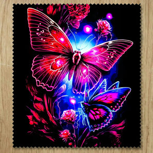 Chiffonnette Papillon Violet illustrée à la main en Anjou