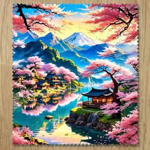 Chiffonnette Cerisier Japonais illustrée à la main en Anjou