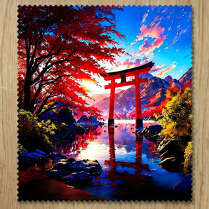 Chiffonnette Paysage Japonais illustrée à la main en Anjou