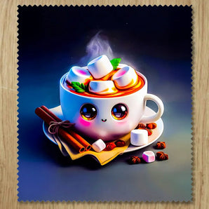 Chiffonnette Chocolat Chaud illustrée à la main en Anjou