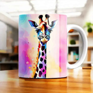 Mug Girafe Pop Art illustré à la main en Anjou