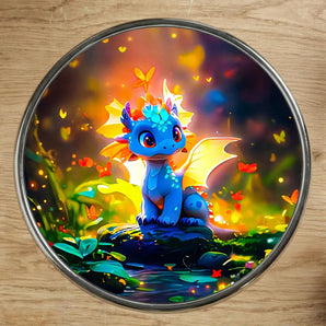 Magnet Dragon Bleu illustré à la main en Anjou
