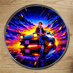 Magnet Initial D illustré à la main en Anjou