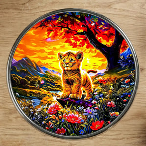 Magnet Lionceau illustré à la main en Anjou