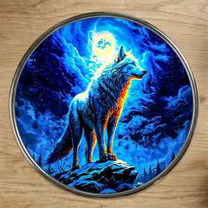Magnet Loup illustré à la main en Anjou