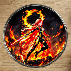 Magnet Mavuika Genshin Impact illustré à la main en Anjou