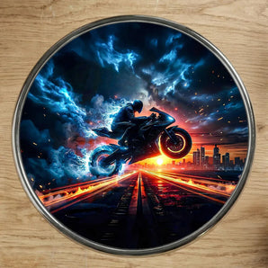 Magnet Moto Noire illustré à la main en Anjou