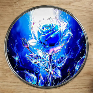 Magnet Rose Bleue illustré à la main en Anjou