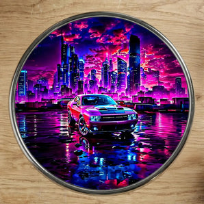 Magnet Voiture Américaine illustré à la main en Anjou