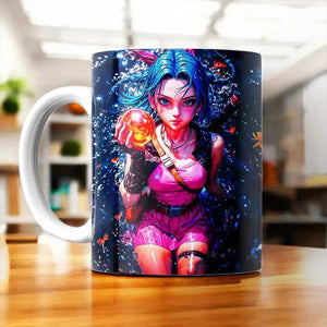 Tasse Bulma Dragon Ball illustrée à la main en Anjou