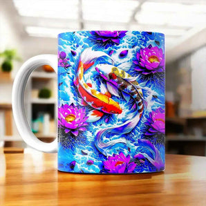 Mug Carpe Koi illustré à la main en Anjou