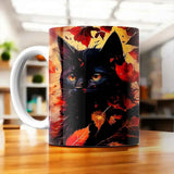 Tasse Chat Automne illustrée à la main en Anjou