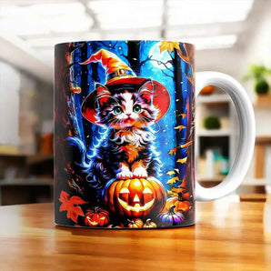 Mug Chat Halloween illustré à la main en Anjou
