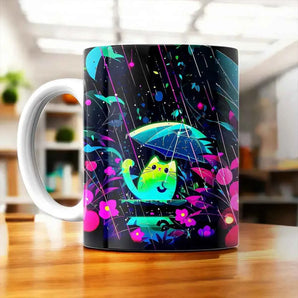 Tasse Chat Néon illustrée à la main en Anjou