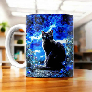 Tasse Chat Noir illustrée à la main en Anjou