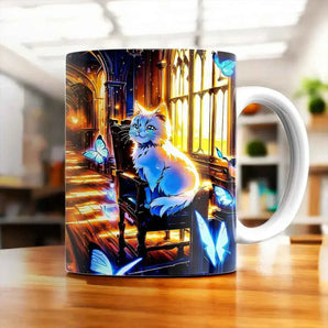 Mug Chat Papillon illustré à la main en Anjou