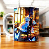 Tasse Chat Papillon illustrée à la main en Anjou