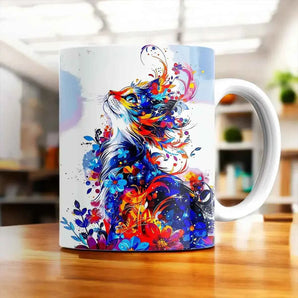 Mug Chat Peinture illustré à la main en Anjou