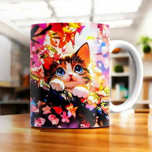 Mug Chat Printemps illustré à la main en Anjou