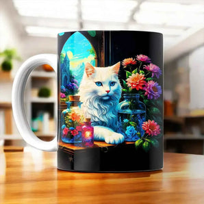 Tasse Chat Royal illustrée à la main en Anjou
