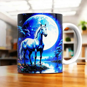 Mug Cheval Blanc illustré à la main en Anjou