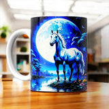 Tasse Cheval Blanc illustrée à la main en Anjou