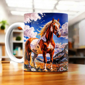 Tasse Cheval Majestueux illustrée à la main en Anjou