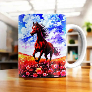 Mug Cheval Prairie illustré à la main en Anjou