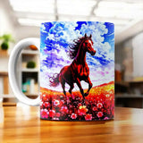 Tasse Cheval Prairie illustrée à la main en Anjou