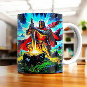 Mug Chevalier illustré à la main en Anjou